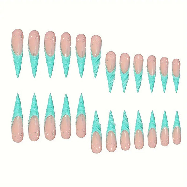 Unique 3D Shell-Inspired Press-On Nail Art Stornfield