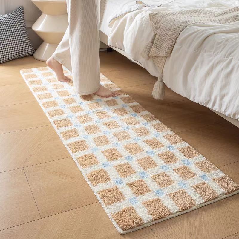 Soft Plush Checkerboard Runner Mat