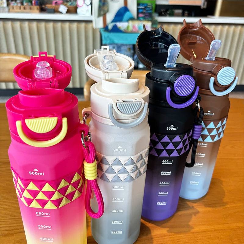 Ladies sporty water bottle with practical measuring scale Stornfield