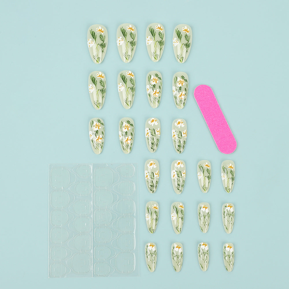 Handmade art nails with floral accents Stornfield