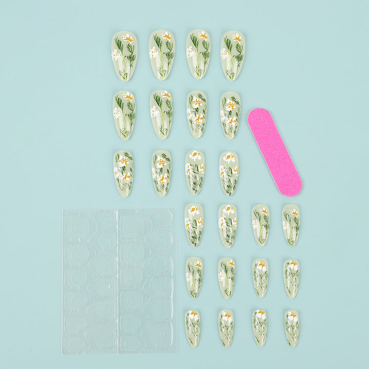 Handmade art nails with floral accents Stornfield