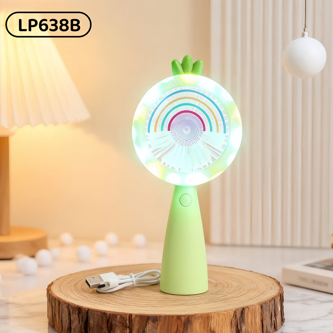 Women Portable USB Hand Fan with LED Lighting Stornfield