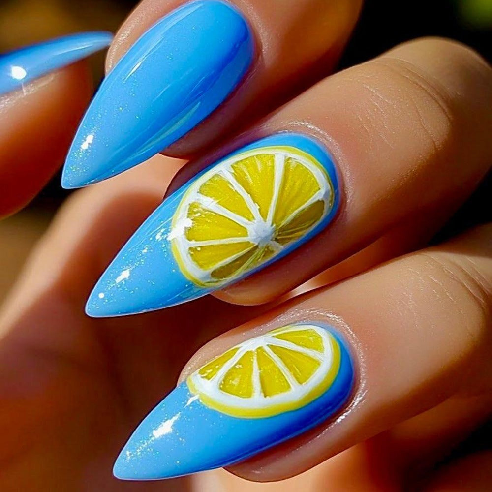 Artificial nails in fresh lemon design Stornfield