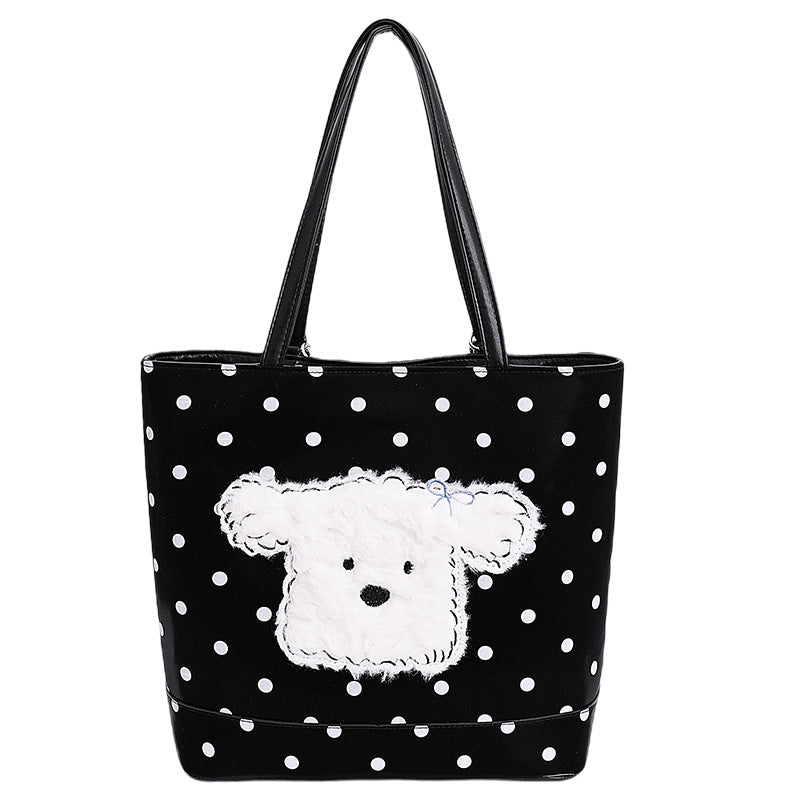 Plush shoulder bag with playful dog motif Stornfield