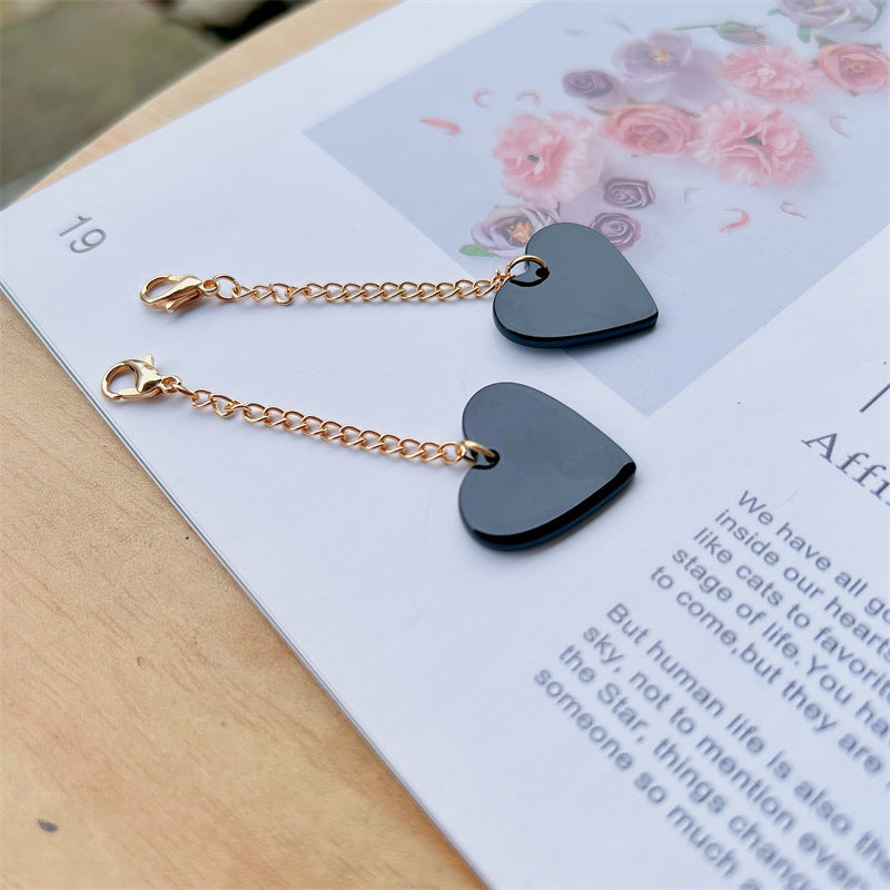 Heart-Shaped Dangle Earrings with Golden Chain Stornfield