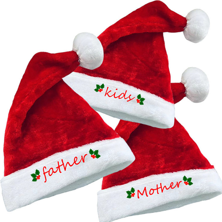Festive Christmas hat with personalized lettering