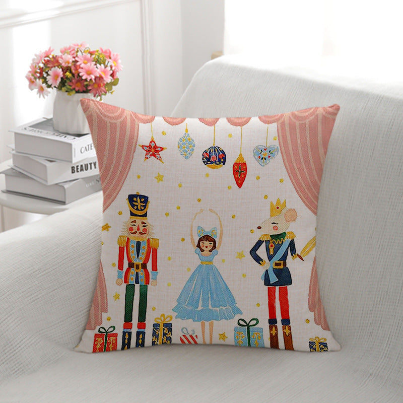 Festive Christmas Illustration Throw Pillow