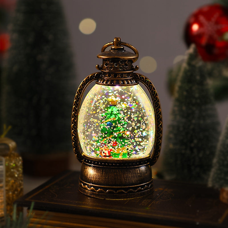 Nostalgic Christmas lantern with snowman scene Stornfield