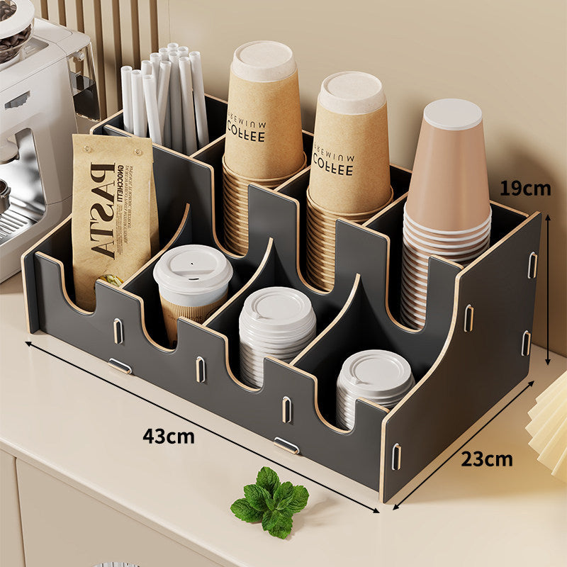 Multi-Tier Countertop Coffee Station Organizer with Modular Dividers