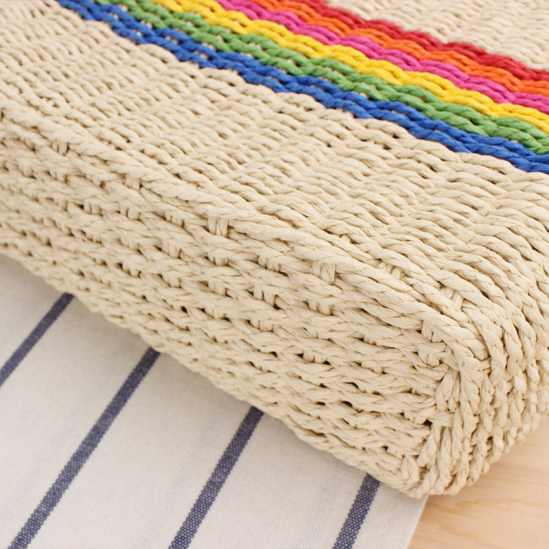Braided shoulder bag with colorful striped design Stornfield