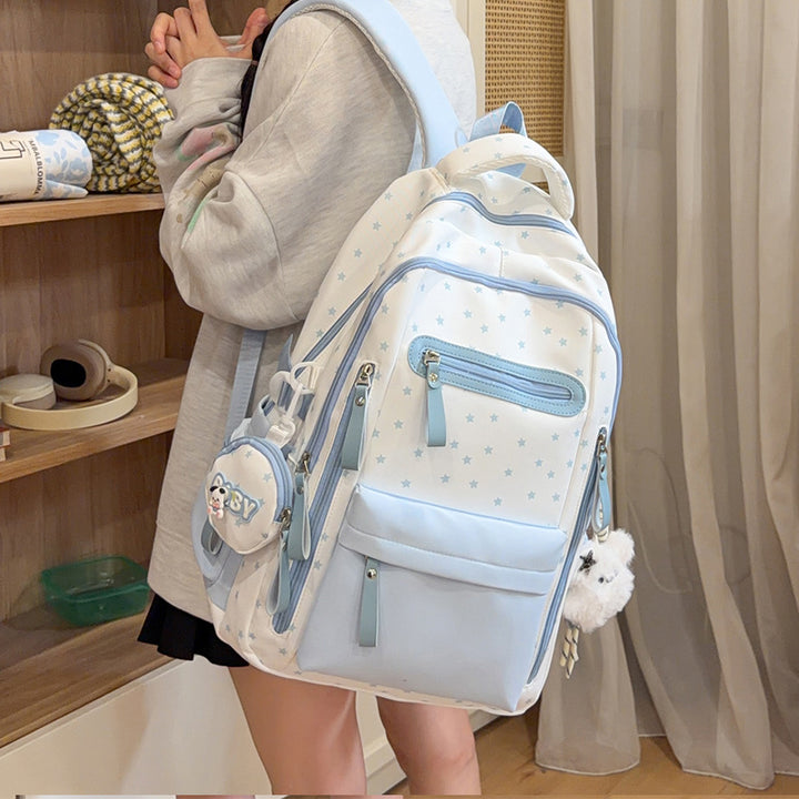Backpack with Charming Star Applications and Practical Compartments Stornfield