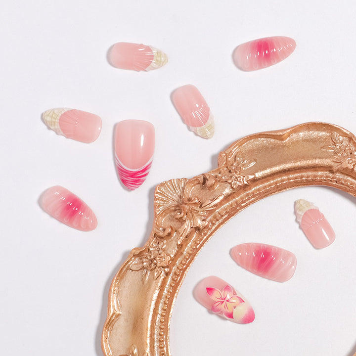Elegant Floral-Themed Press-On Nail Set Stornfield