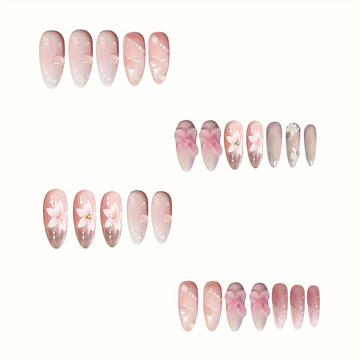 Floral-Themed Press-On Nail Art Stornfield