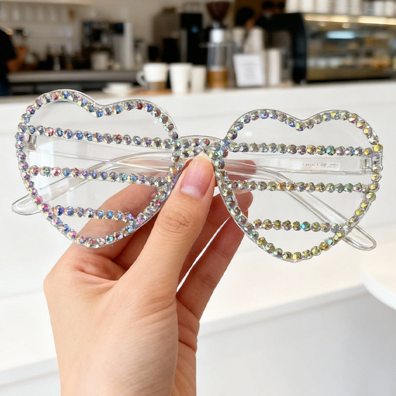 Decorative Rhinestone-Embellished Heart-Shaped Sunglasses Stornfield 1787141270
