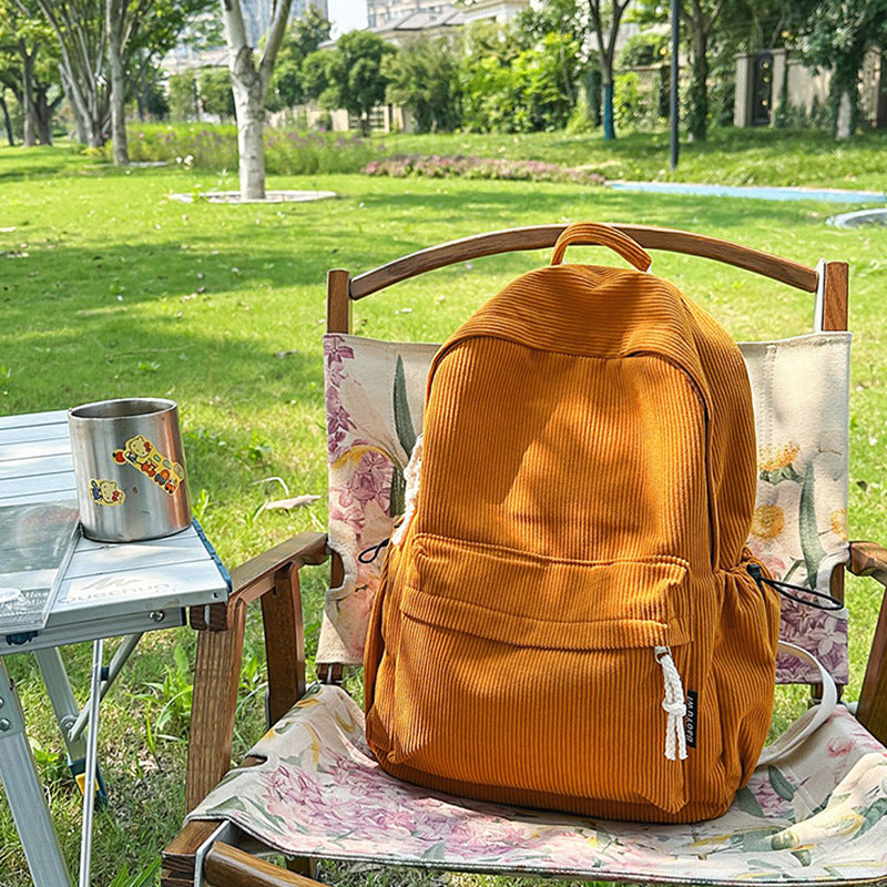 Corduroy Textured Casual Backpack Stornfield