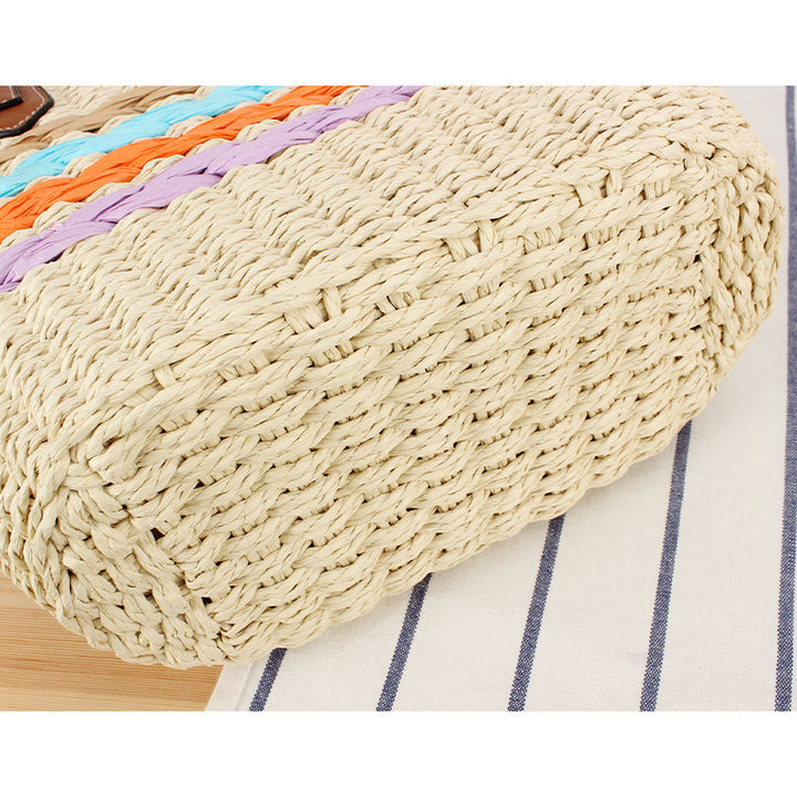 Beautiful braided straw bag with leather handles Stornfield