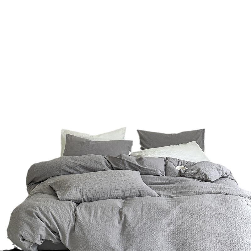 Cotton waffle bedding set with fine structure and breathable comfort