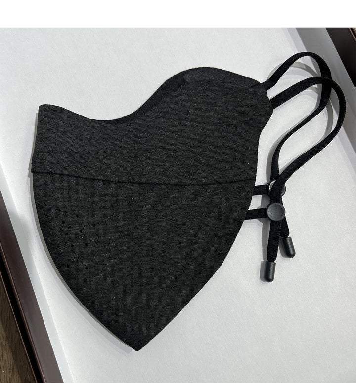 Contoured Reusable Breathable Fabric Face Mask with Adjustable Toggle Ear Loops and Micro Vent Perforations Stornfield
