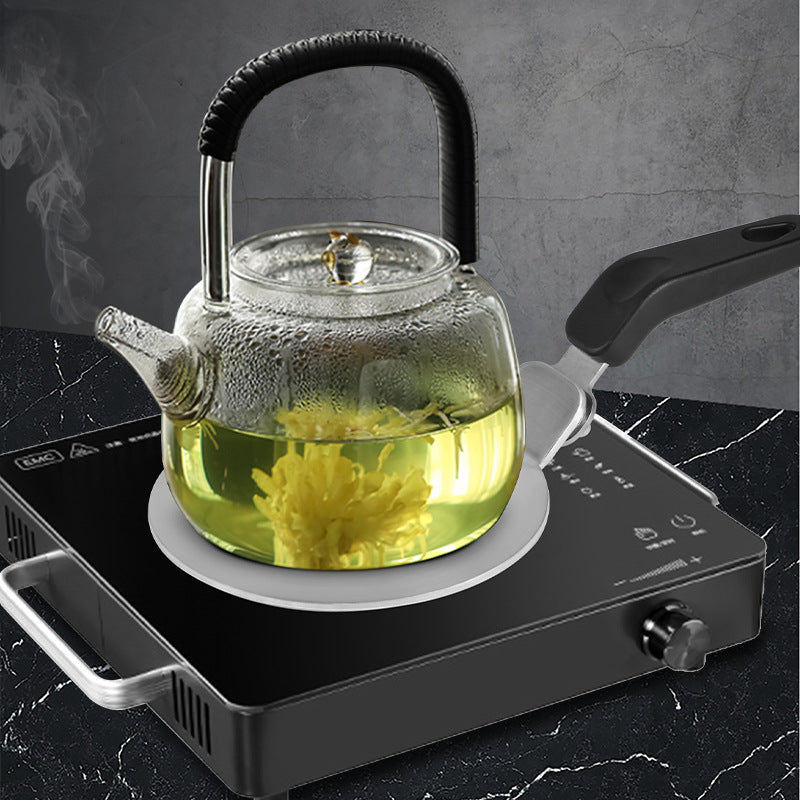 Stainless steel flat griddle pan with heat-diffuser handle Stornfield