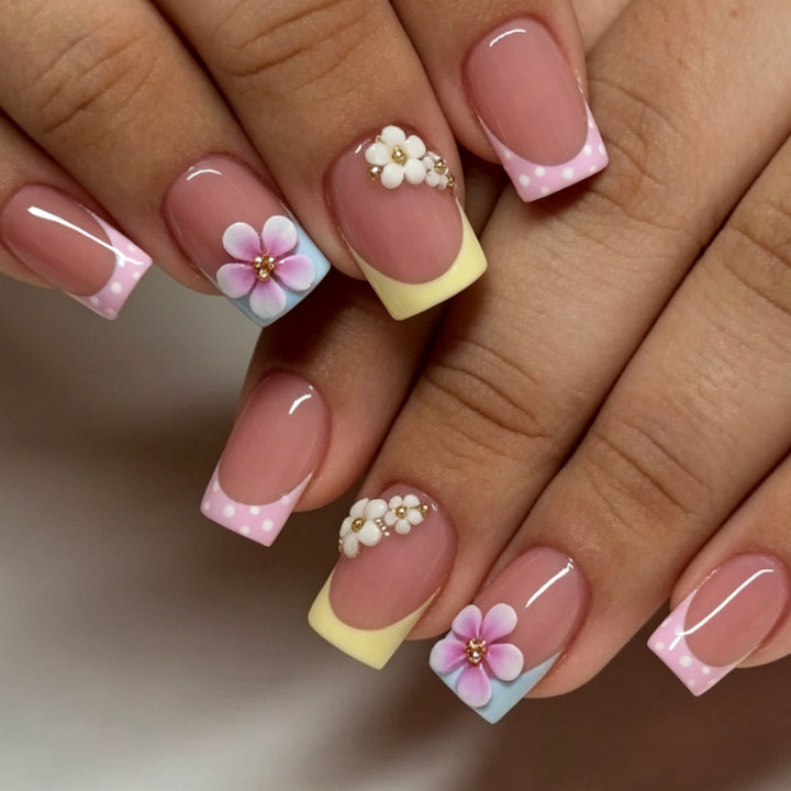 Floral Decorative Press-On Nail Set 1790738756