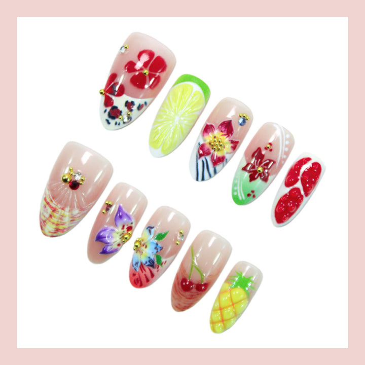 Nail art set with tropical fruit motifs Stornfield
