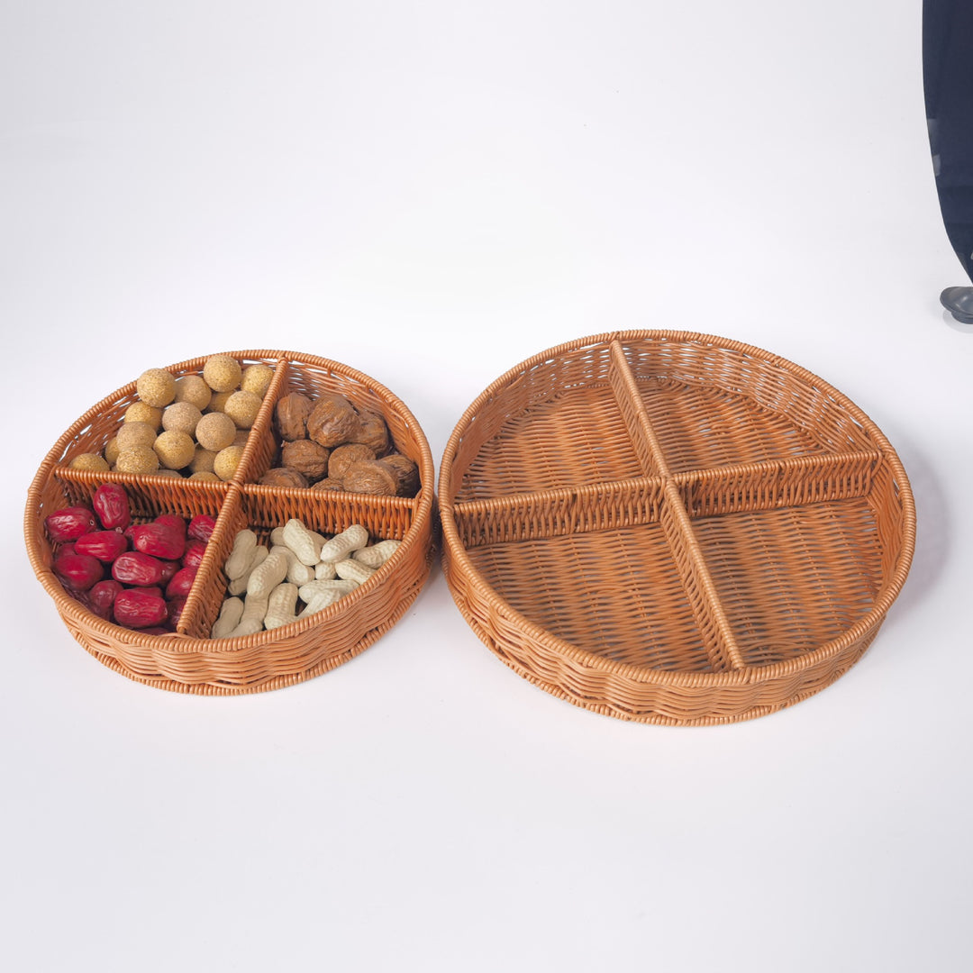 Ladies round basket plate with compartments Stornfield