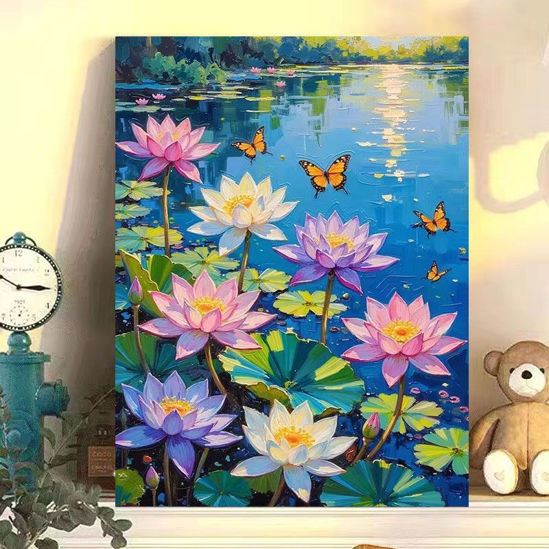 Elegant Floral Lotus Canvas Art Stornfield