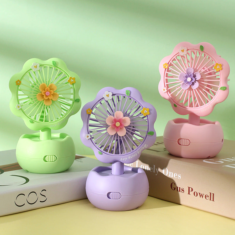 Women portable flower design mini fan Stornfield