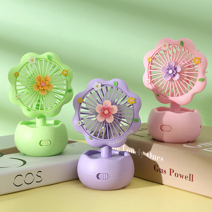 Women portable flower design mini fan Stornfield