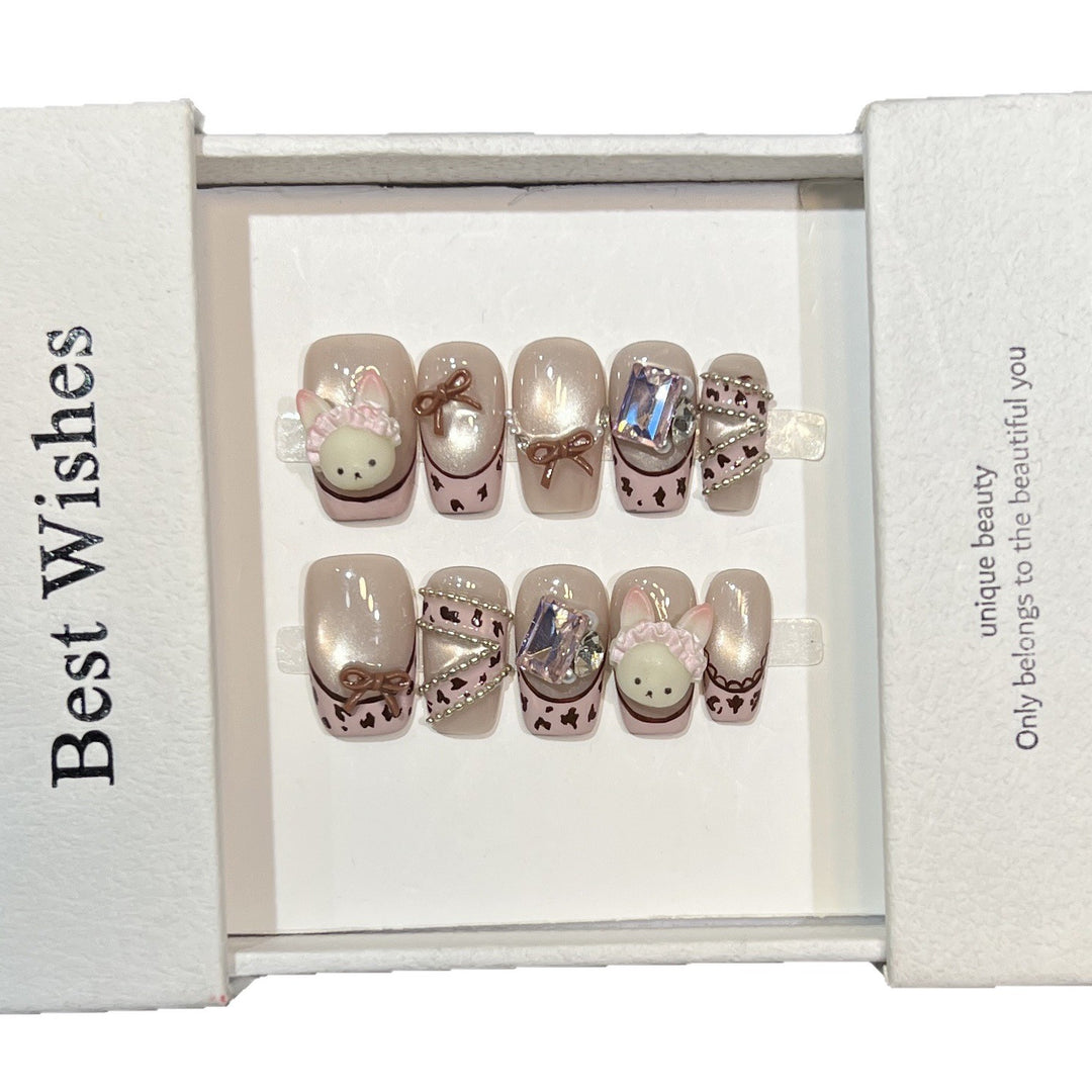 Whimsical Animal-Themed Press-On Nail Set Stornfield