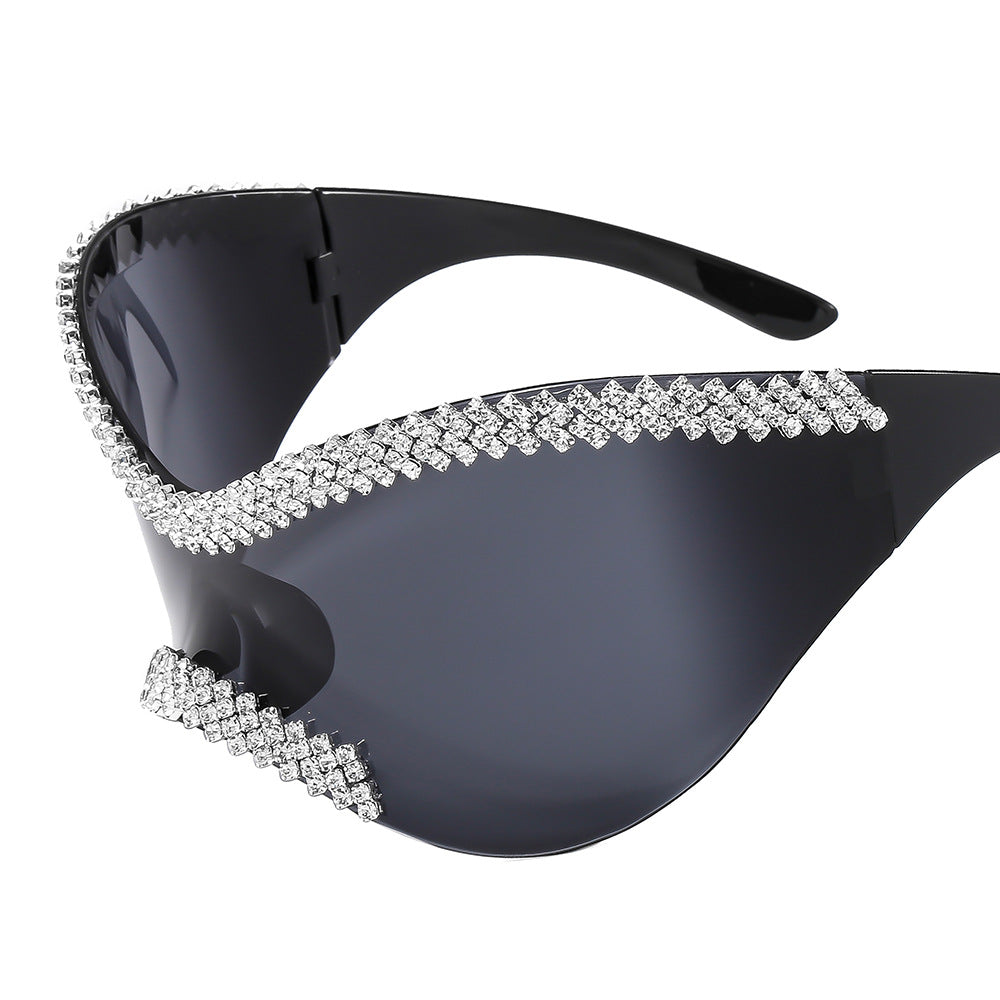 Women's Glamorous High-Gloss Sunglasses with Crystal Frame Stornfield