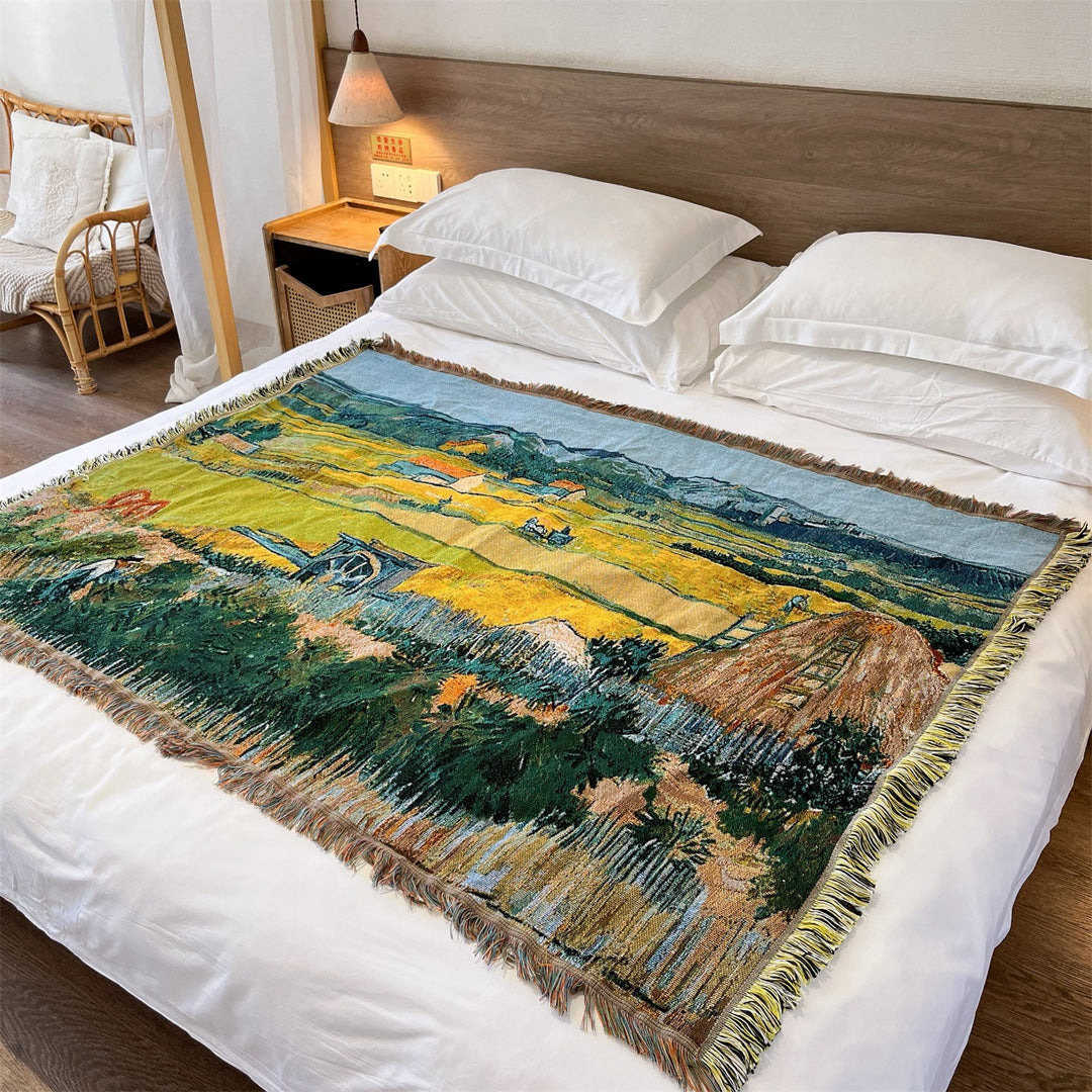 Artistic Nature-Themed Throw Blanket