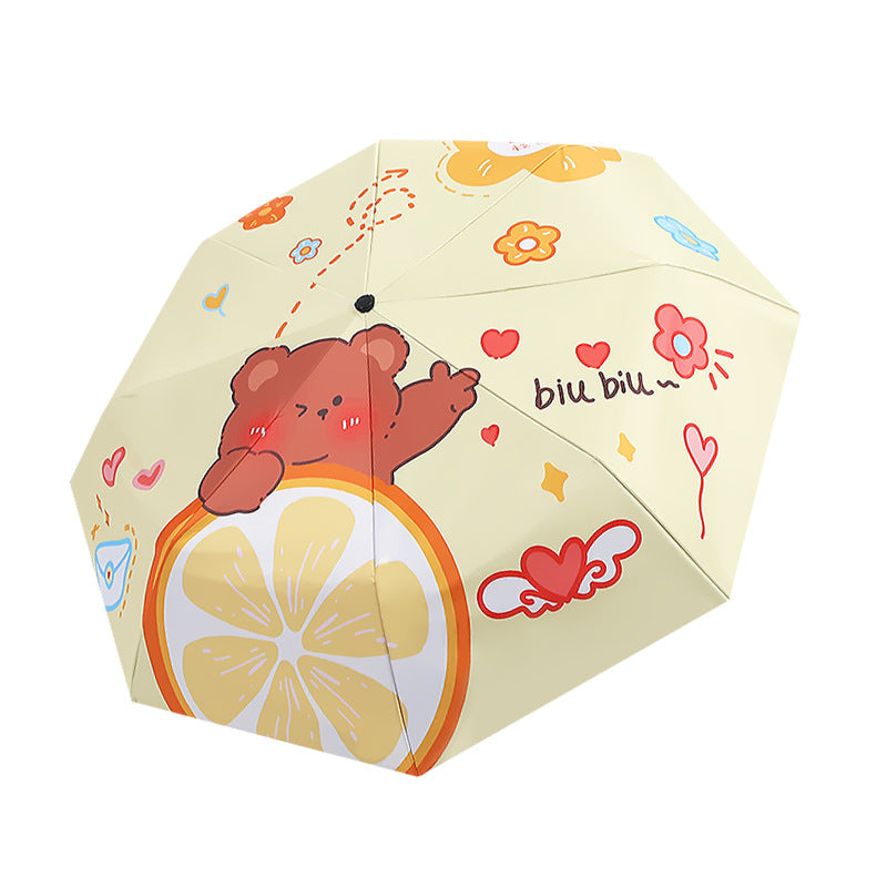 Women's Folding Umbrella with Playful Bear Design Stornfield