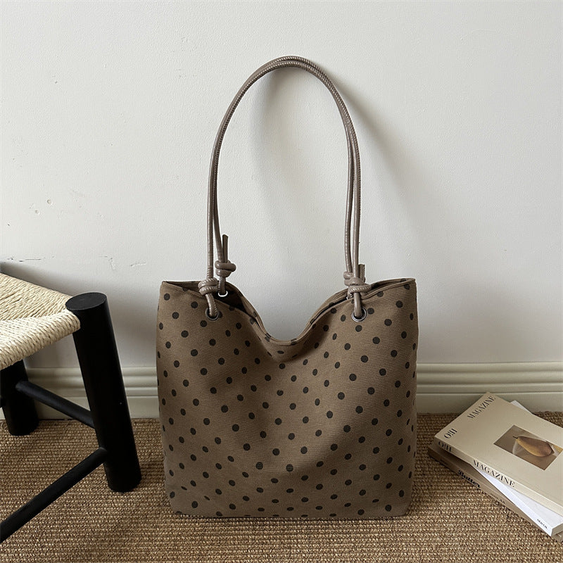 Polka Dot Cotton Tote Bag