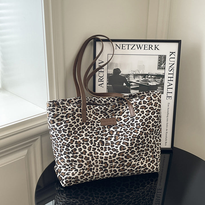 Leopard Print Canvas Tote Bag