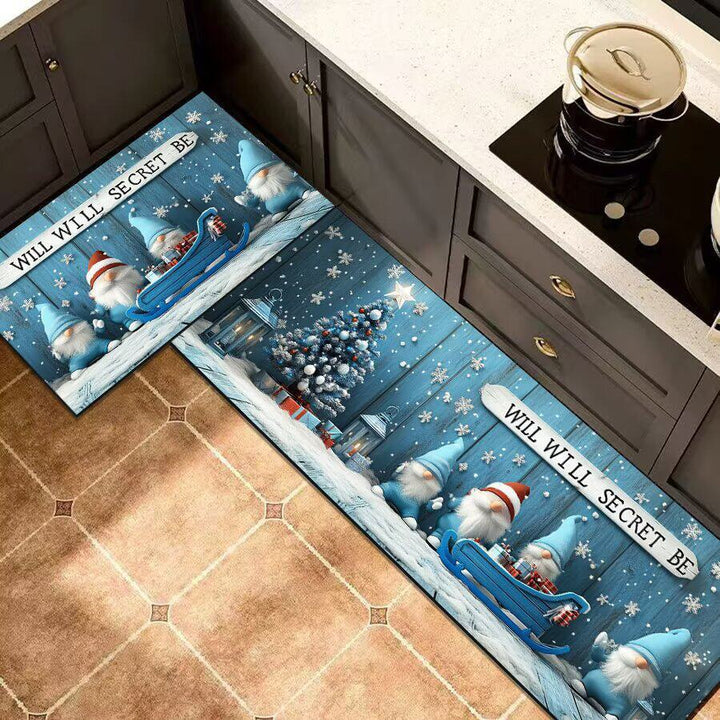 Whimsical Gnome-Themed Kitchen Mat
