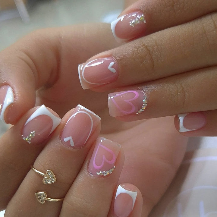 Heart-Accent Gel Nail Art Extensions Stornfield