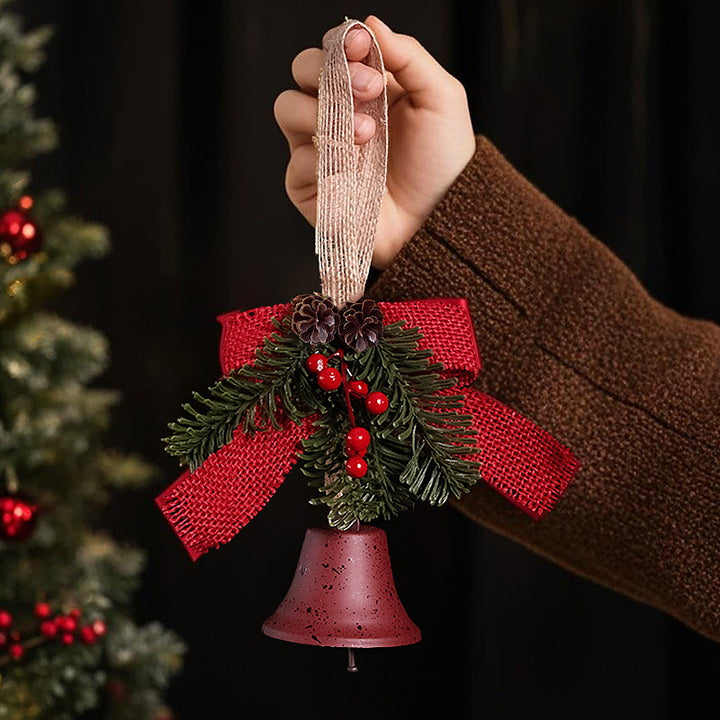 Festive Christmas bell with pine cone decoration Stornfield