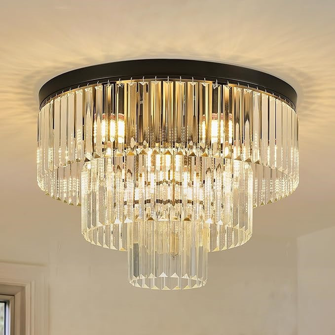 Modern Crystal Flush Mount Ceiling Light