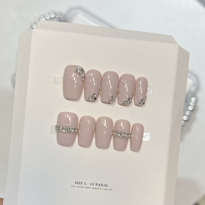Luxury Rhinestone-Embellished Press-On Nail Set Stornfield