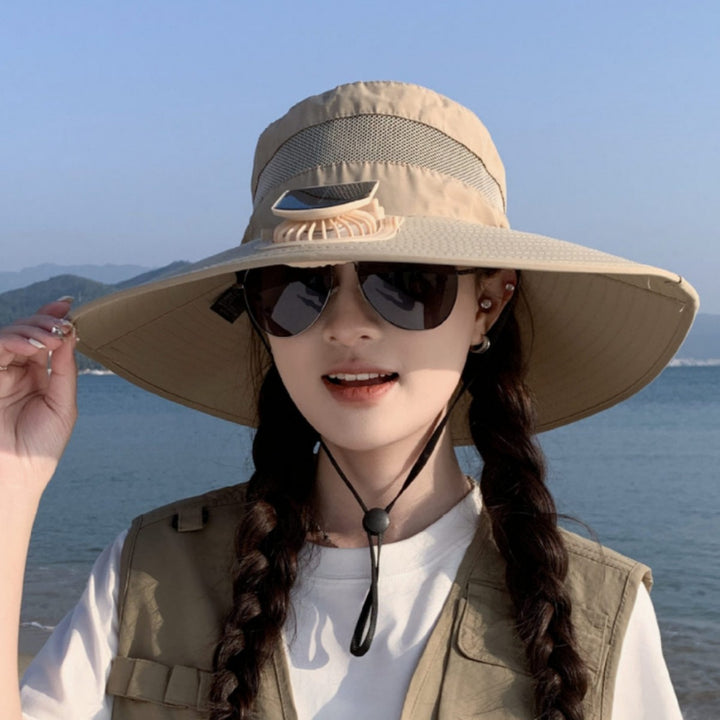 tactical fishing hat with wide brim, mesh ventilation and adjustable chin strap Stornfield