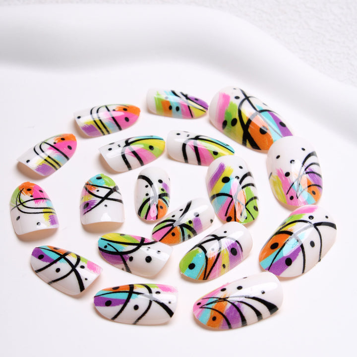 Artistic Abstract Pattern Press-On Nails Stornfield