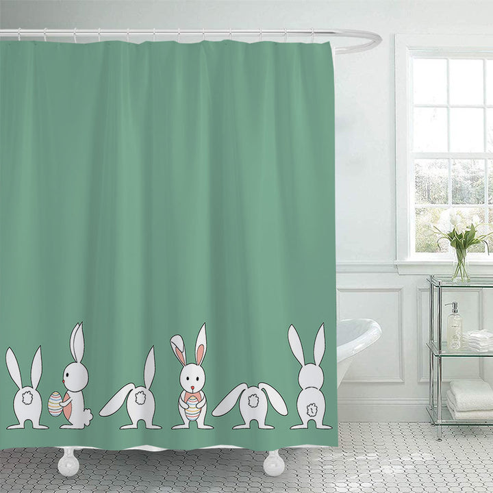 Whimsical Bunny Print Shower Curtain Stornfield