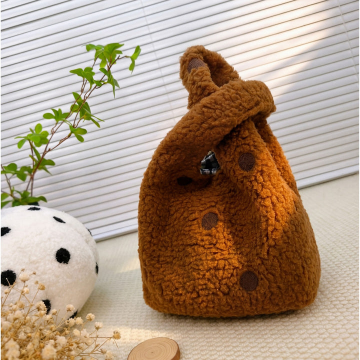 Compact Fuzzy Polka Dot Sling Bag Stornfield
