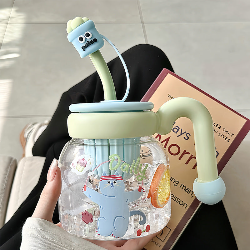 Women’s creative drinking bottle with integrated silicone straw Stornfield