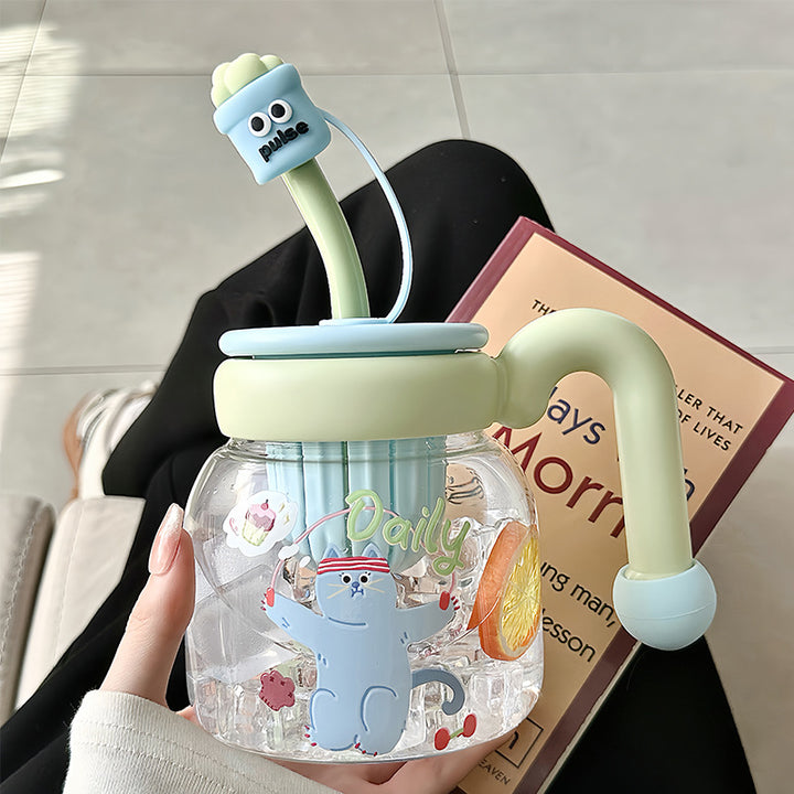 Women’s creative drinking bottle with integrated silicone straw Stornfield
