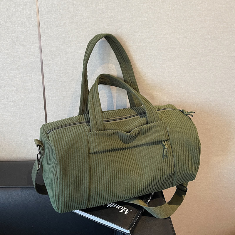 Sporty Travel Bag Made of Soft Cord Material with Adjustable Shoulder Strap Stornfield
