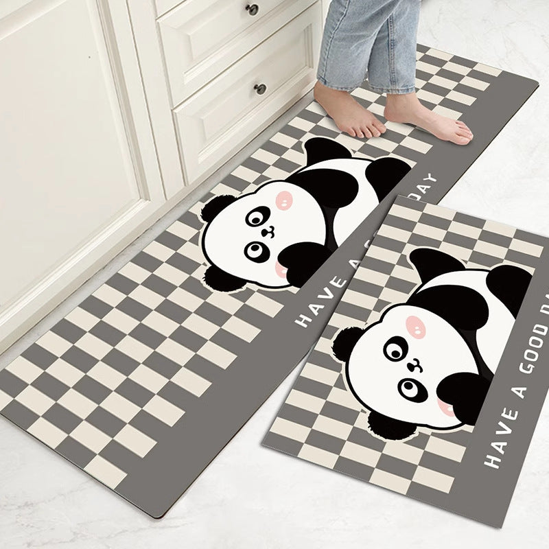 Playful Panda-Themed Kitchen Runner Mat