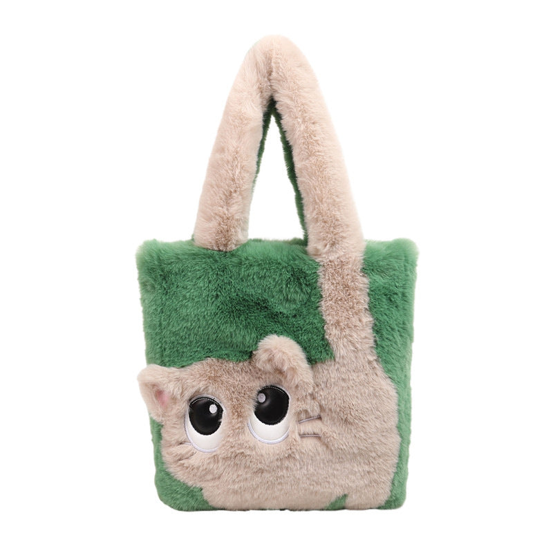 Plush shoulder bag with cat motif Stornfield
