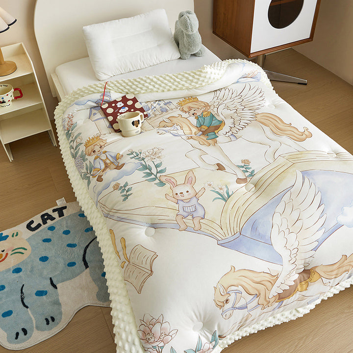 soft quilted baby cuddly blanket for crib with minky border
